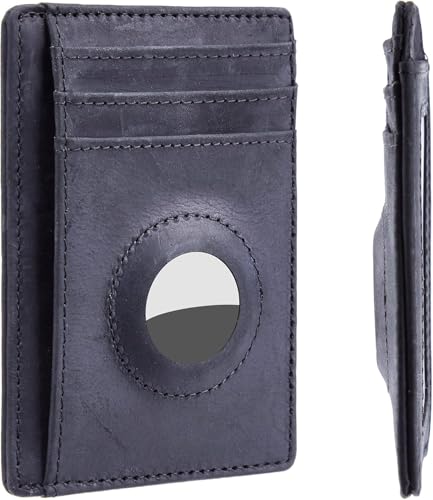 Mens Wallet Slim Minimalist Leather Card Holder Wallets RFID Blocking Bifold Front Pocket for Men with Elegant Box