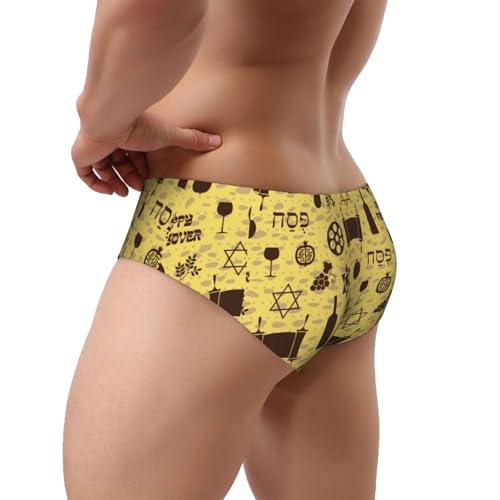 Happy Traditional Jewish Passover Men's Underwear Boxer Briefs Soft Stretch Waisted Trunks3