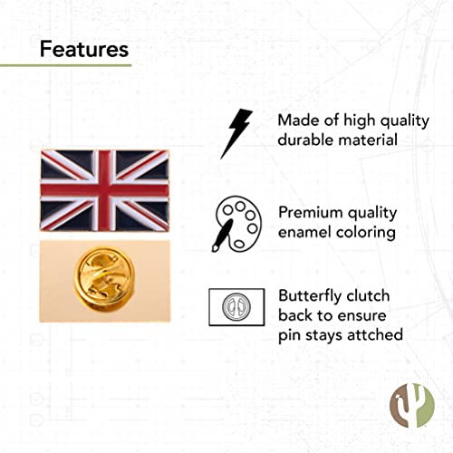 Desert Cactus United Kingdom Flag Lapel Pin Enamel UK Country Made of Metal Souvenir Hat Men Women Patriotic Great Britain3
