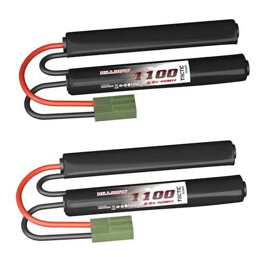 Hilldow 11.1V Airsoft Battery 1100mAh 20C with Deans/T Plug for Airsoft Guns Rifle Model (M13)