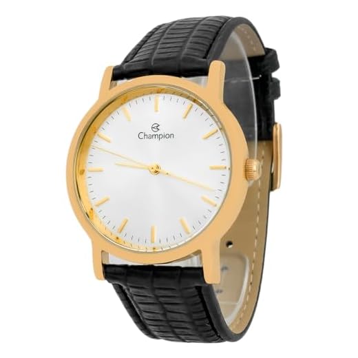 Relogio Masculino Dourado Champion Pulseira de Couro Preta