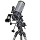 Bresser Teleskop FirstLight 100/1400-Maksutov-Teleskop mit Smartphone-Kamera-Adapter inklusive Montierung, Stativ und Zubehör