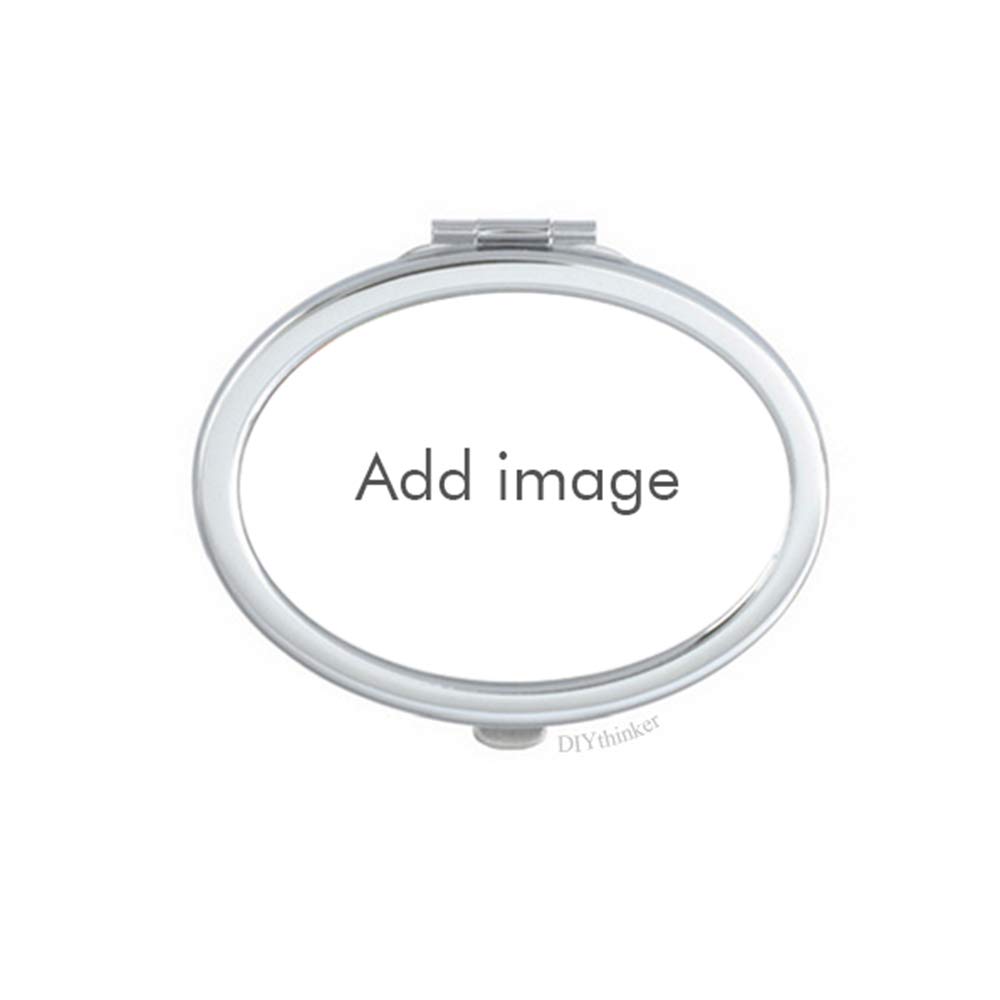 Miroir compact Thaïlande ovale avec illustration de temple sacré