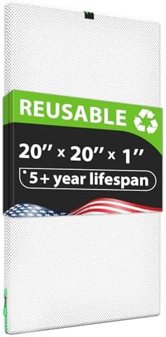 Reair 20x20x1 Air filter, Washable and Reusable Air Filter 20x20x1 for AC HVAC Furnace, MERV 8 Air Filters Machine Washable & Dryer Friendly, AC Furnace Air Filter