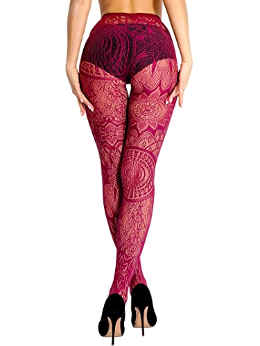 Image of HONENNA Patterned Fishnets Tights Black Pantyhose Stockings for Women, 1-6 Pairs
