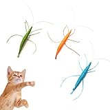 IUHKBH Shrimp Catnip Toys for Indoor Cats Kittens, 3 Colors Yarn Chew Toy with Refillable Natural Catnip Bag Self-Entertainment Interactive Toys for Kitten Teething & Indoor Cats Aggressive Chewers
