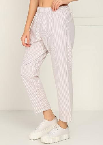 Image of Alan Jones Clothing Womens Mid Rise Cotton Relaxed Ankle Pants | 100% Cotton