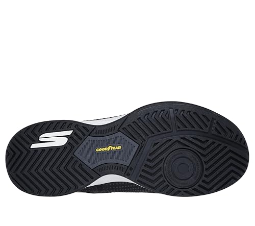 Skechers Women's Viper Court Reload Hands Free Slip-Ins Pickleball Sneaker, Black/White, 11