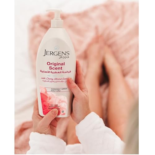 Image of Jergens Original Scent Dry Skin Lotion, Body and Hand Moisturizer for Long Lasting Skin Hydration, with HYDRALUCENCE blend and Cherry Almond Essence, 400ml