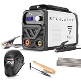 STAHLWERK Soldadora ARC 160 MD inverter - totalmente equipada - Máquina de soldar compacta y ligera, protección contra sobrecalentamiento
