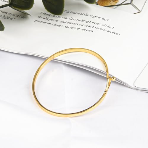 Gold Bar Bracelets for Women, 2.42“ Thin Cuff Bangle Hook Bracelet Golds Cuff Bracelet Adjustable Golden Bracelets for Women Gold Plated Handmade Minimalist Jewelry4