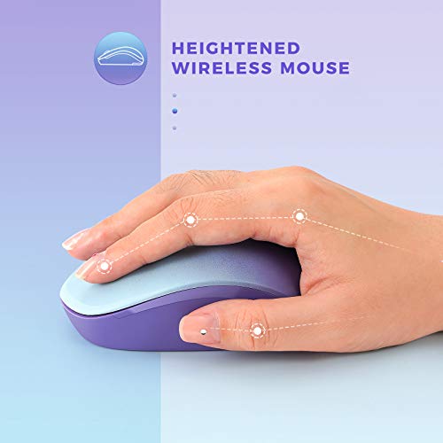 Seenda Wireless Mouse, 2.4G Noiseless Mouse With Usb Receiver Portable Computer Mice For Pc, Tablet, Laptop, Notebook Chromebook - Gradient Purple #TOP3