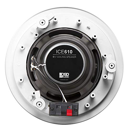 Osd 6.5" In Ceiling Stereo Speaker Pair 125W 2-Way, Pivoting Tweeter, Paintable Grille Ice610 #TOP5