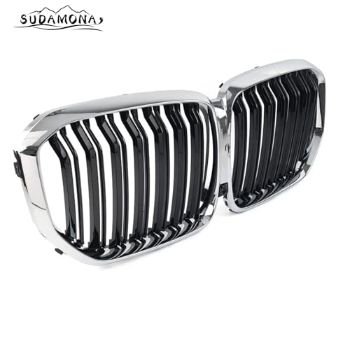SUDAMONA Front Kidney Grille w/Camera Hole Fit For 2019 2020 2021 2022 2023 BMW X5 G05 X5M F95 M-Performance,Double Slat Style,Chrome&Gloss Black by SUDAMONA - Used condition - Image 3