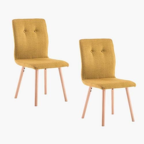 Amazon Brand - Movian Felt - Set of 2 Dining Chairs, Yellow Mustard