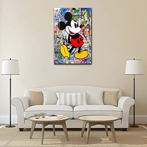 Ifunew Banksy Graffiti Street Art Mickey Poster Decorative Painting Canvas Wall Art Living Room Posters Bedroom Painting 16X24Inch(40X60Cm) #TOP3
