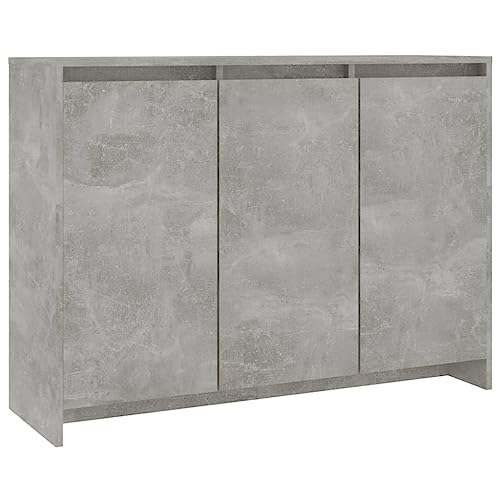 vidaXL Buffet Armoire Latérale Meuble de Rangement Armoire de Rangement Salle de Séjour Maison Intérieur Gris Béton 102x33x75 cm Aggloméré