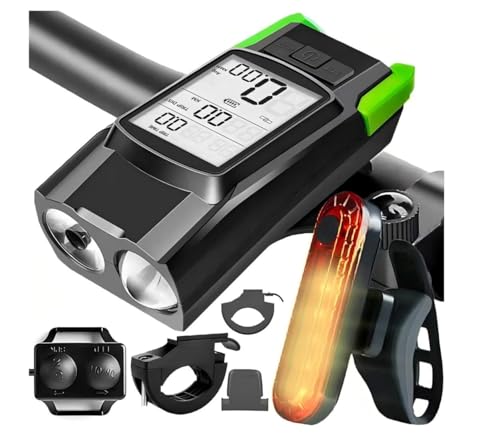 Ai Powered Bicycle Speedometer Review: Top Features and Benefits Unveiled 10 3-in-1Multi Functional Bike Light 800 lumens Nighttime Speedometer, Horn, Lights, Bike Light Speedometer, Waterproof Bike Headlight and taillight Set, Bike Accessories,Bike Speedometer