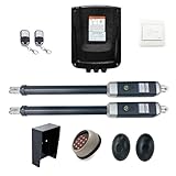 ALEKO Automatic Dual Swing Gate Opener| Gates up to 26 Feet Long 1700 Pounds| Electric Driveway Gate Opener| Remote Control Motor Solar, Panel/Battery Compatible|Display + Emergency Key|(GG1700ACC)