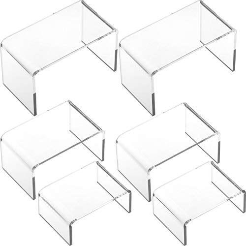 FindingKing 6 Clear Acrylic Jewelry Display Risers Showcase Fixtures