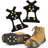 2 Stück Anti-Rutsch Schuhspikes für Schuhe Winter, Spikes für Schuhe mit Steigeisen Schuhkrallen, Ice Klampen Slip-on Stretch für Outdoor Aktivitäten Wandern Trekking Schnee EIS, Größe EU 40-45