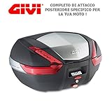  MALETA NEGRA CON ACABADO EN ALUMINIO ANODIZADO Y CATADRIOPTICOS ROJO GIVI V47N + SRA750 PARA KTM 990 SMT 2011