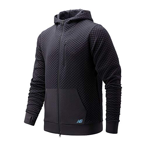 New Balance Men's NB Heat Loft Full Zip Hoodie, Black, M