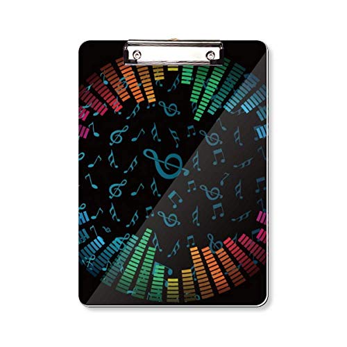 Porte-bloc rotatif Rabow A4 à motif notes de musique avec pince forte