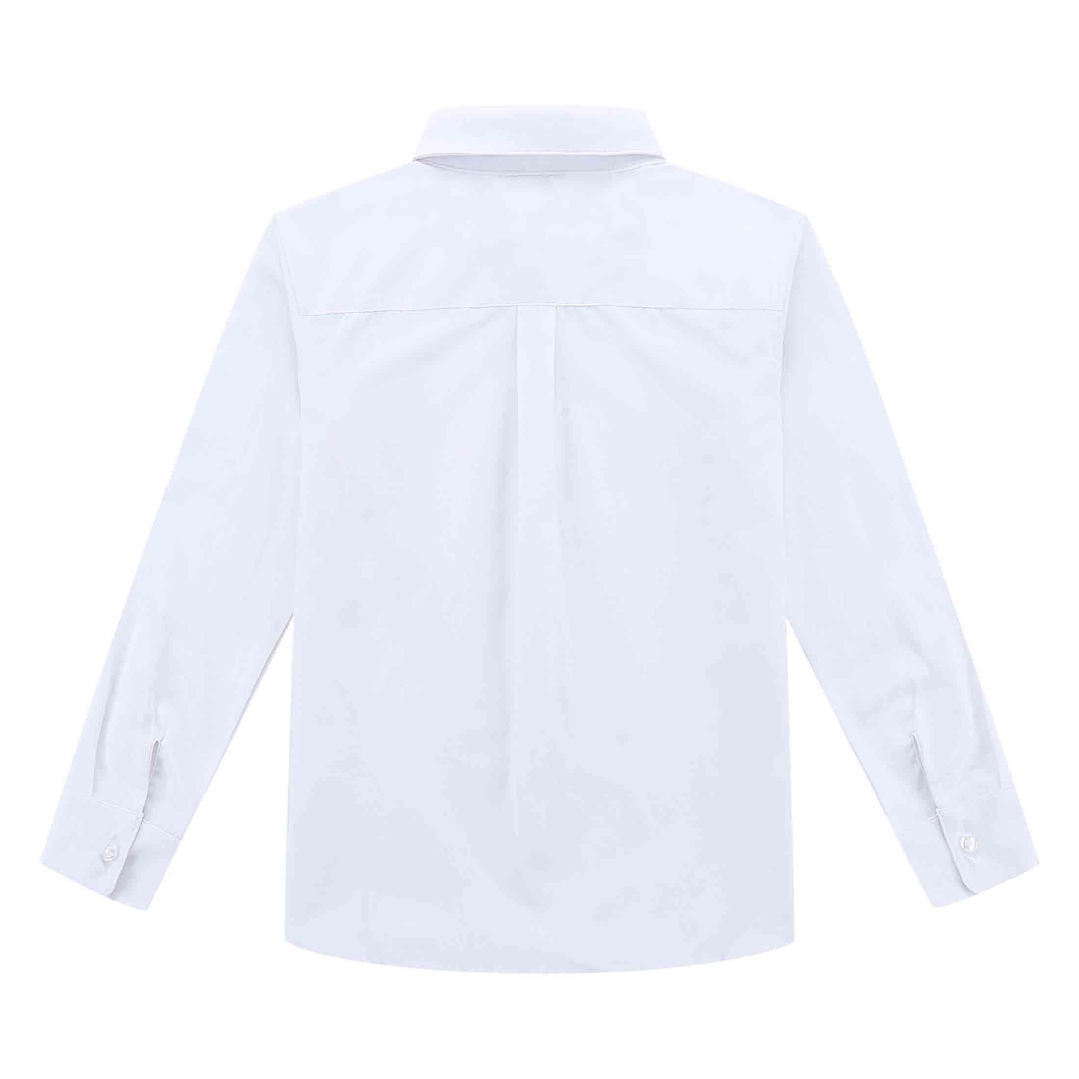 Bienzoe Niño Uniforme escolar Manga larga Oxford Camisa Paquete