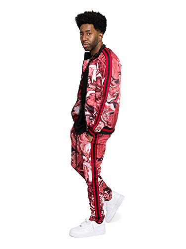 image for G-Style USA Men's Marble Pattern Tracksuit Set - Zipper Jacket and Swe