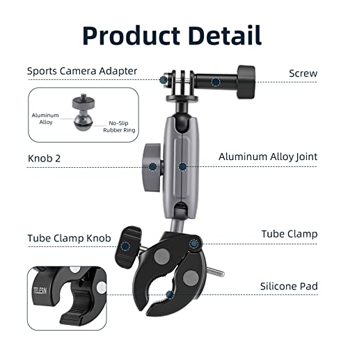 AFAITH Aluminum Alloy Bike Mount for GoPro, 360 Degree Rotation Claw Clamp Mount Holder with Adjustable Screw for GoPro 13/12/11/10/9/8/7/max by AFAITH - Used condition - Image 2