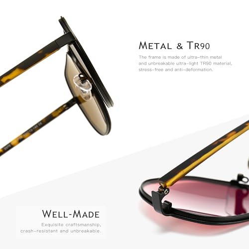 Image of SUNGAIT Polygon Aviator Sunglasses for Men Polarized Trendy Square Sun Glasses Retro Pilot Shades UV Protection