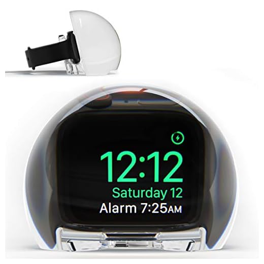 NightWatch Magnifying Clock Dock for Apple Watch - Nightstand Charging Station | Amplify Alarm and Display | Ultimate Bedside Night Mode Stand