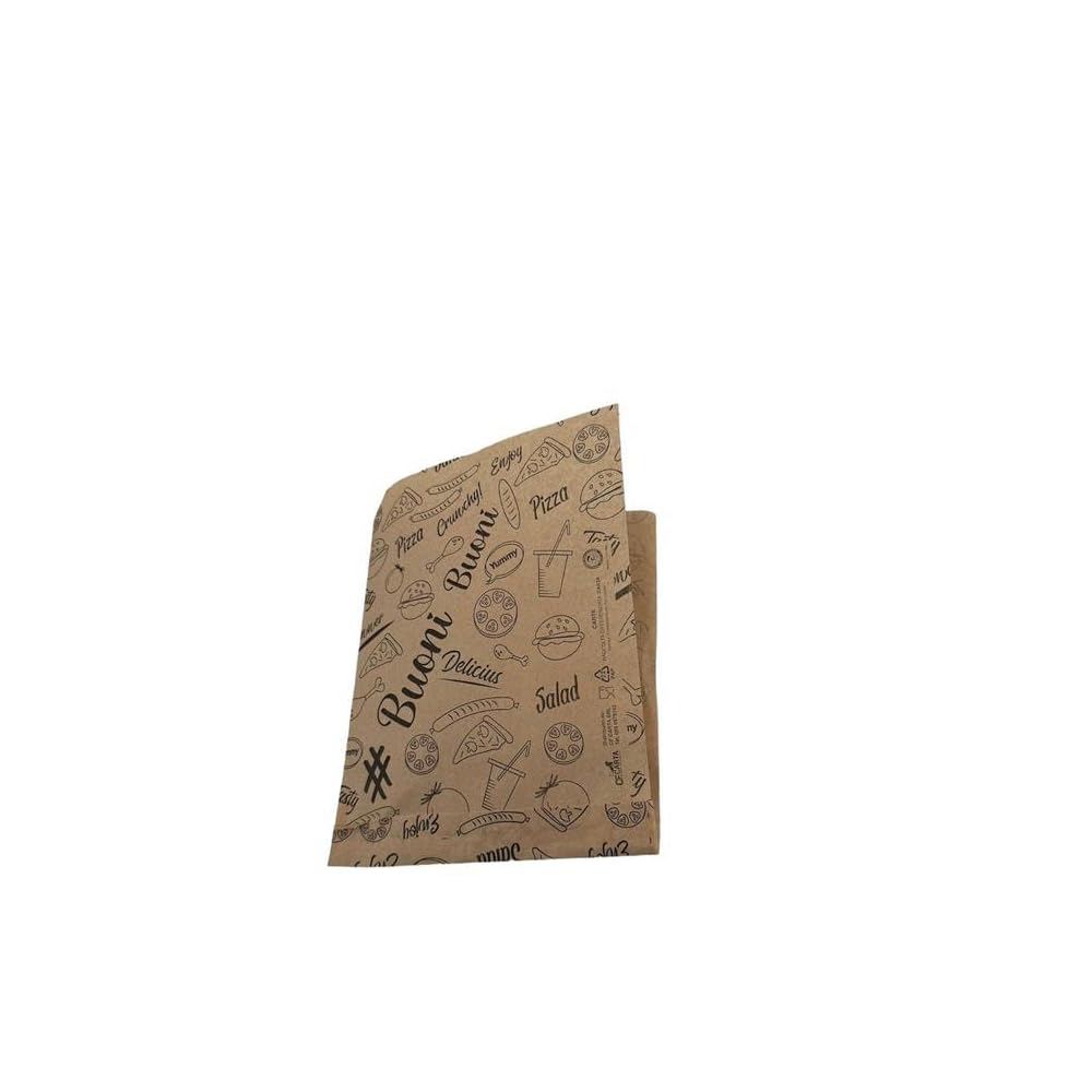 Sacchetti di carta avana Antigrasso 15x20#Buoni buoni - apertura laterale - 1000 pezzi