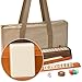 Yellow Mountain Imports American Mahjong Set, Mojave (Ivory) with Brown Nylon Case - Four All-in-One Racks with Pushers, Wind Indicator, Dice, & Wright Patterson Counting Coins