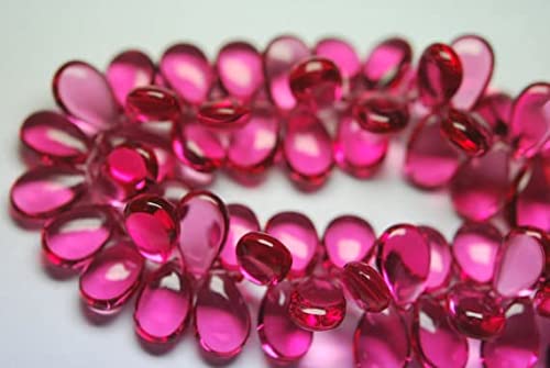 Rubellite Pink Tourmaline Quartz poire lisse pour création bijoux précieux