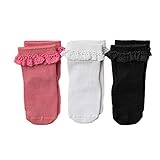 Squid Socks, Charlotte, baby infant toddler girls socks that don’t come off - 3 pack, 0-3y/o, as...