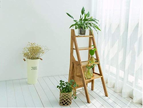 Taburete de escalera de madera maciza con acabado premium para decoración funcional 6