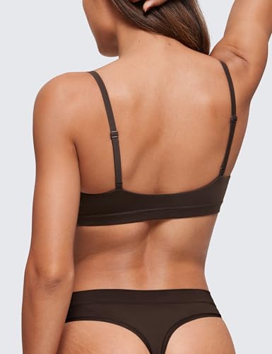 Image of CRZ YOGA Softhold Triangle Bralette | Double Lined, Light Support, Non Padded, Wireless, Casual, Ultra-Soft, V Neck, Adjustable Square Back, Everyday Bra for Women