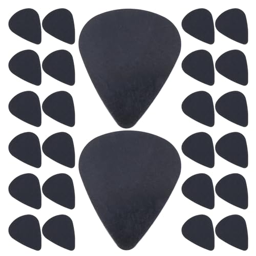 UTHCLO 30 Piezas Púas de Guitarra Acústica 0,5 MM Negras de Plástico Resistente, Paquete de 30 Piezas...
