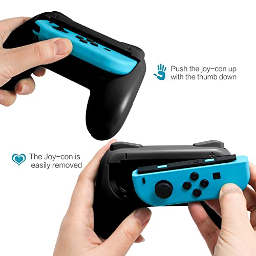 Image of Gamepad Joystick Case for Nintendo Switch OLED Games v1 /v2 More Comfortable Joy-Con Controller Grips For Nintendo Switch Games (Black TWIN PACK)