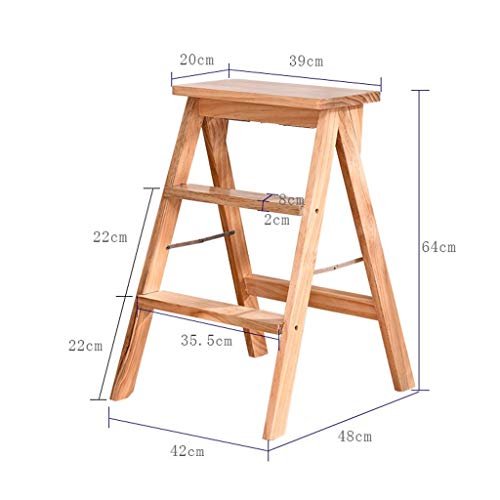 Taburete silla de madera maciza estilo escalera de dos peldaños做工精细 42x48x64cm 5