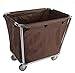 MERTNK Bewegliche Wagen Waschbare Korb Mit Ledergriff Und Rad Zusammenklappbar Gewebe Wäsche Waschmittel Faltbare Kleidung Organizer Waschbarmelabelle Heavy Duty Wäscherei Trolley/Brown