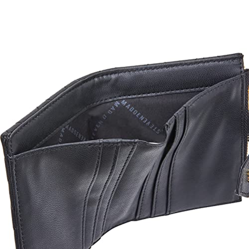 Steve Madden Womens Steve Madden JEM Bifold Card Case, Black, One Size US3