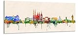 Acrylglas Wandbild Halle (Saale) Skyline Panorama - Acrylglas mit Alu-dibond-Aufhängesystem - Farbe (div. Größen) - Kunst Druck auf Acrylglas 50x140cm