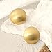 HESSAWELL Gold Matte Stud Earrings Half-ball Brushed Button Earrings for Women Fashion Vintage Drop Earrings