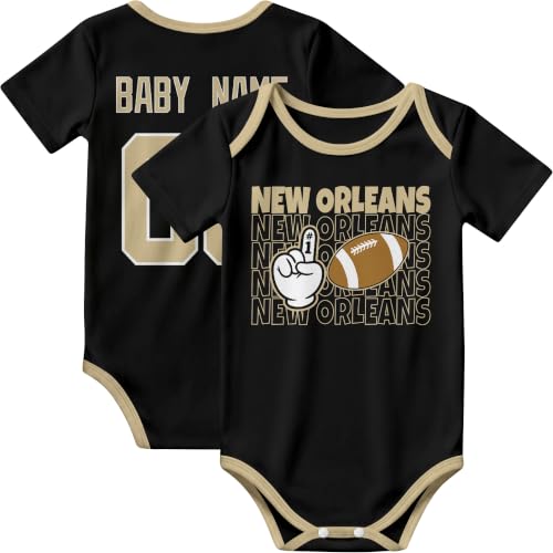Image of KREDE Baby Clothes Custom Name Bodysuit for Baby Boy Gifts | Short Sleeves Bodysuit with Custom Number Name