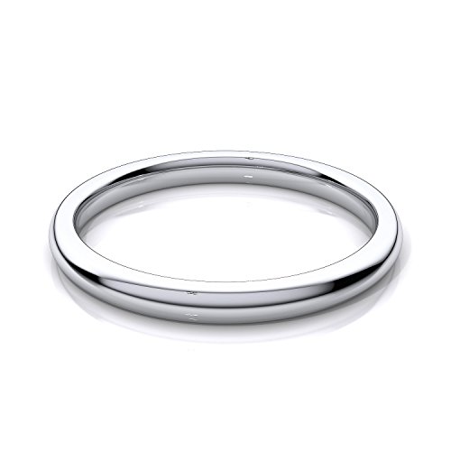 2mm Sterling Silver High Polish Plain Dome Tarnish Resistant Comfort Fit Wedding Band Ring Sizes 5-12 (8)