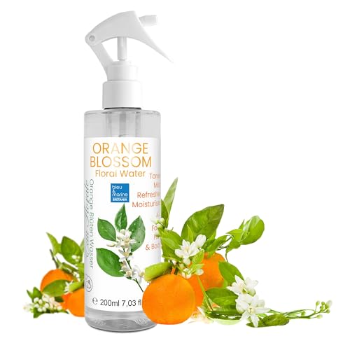 Bleu & Marine Bretania - Agua de Azahar Hidrolato Neroli 200ml | Limpiador Facial, Tonico Regenerador | Reduce Acne, Rojeces | Controla Grasa | Hidratante, Reafirmante | Desmaquillante Natural