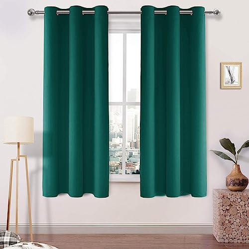 Image of DWCN Blackout Curtains for Bedroom Living Room 42 x 63 Inch Emerald Green